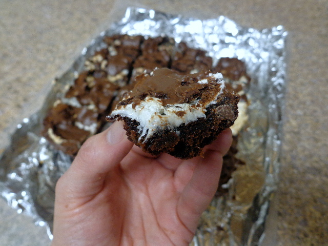 fudgy triple chocolate marshmallow brownies