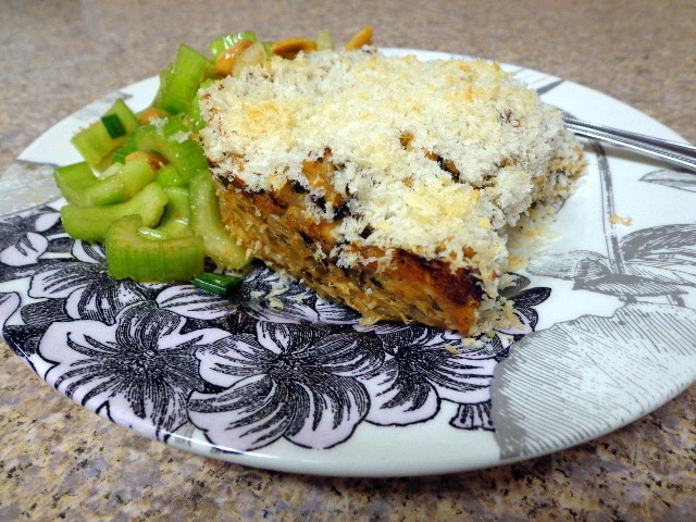 spicy crunchy salmon roll casserole
